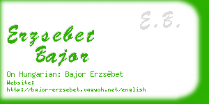 erzsebet bajor business card
